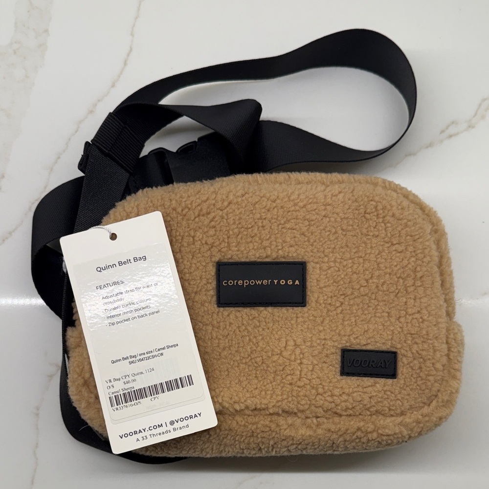 Vooray Tan Teddy Bear Belt Bag
